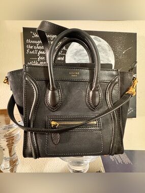Celine Luggage  Nano - leather and canvas